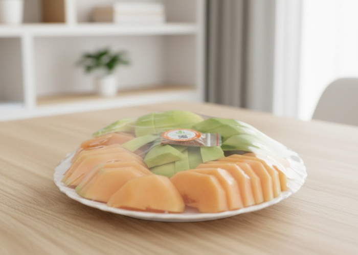 dĩa hoa quả gọt sẵn tiện lợi mở hộp dùng ngay