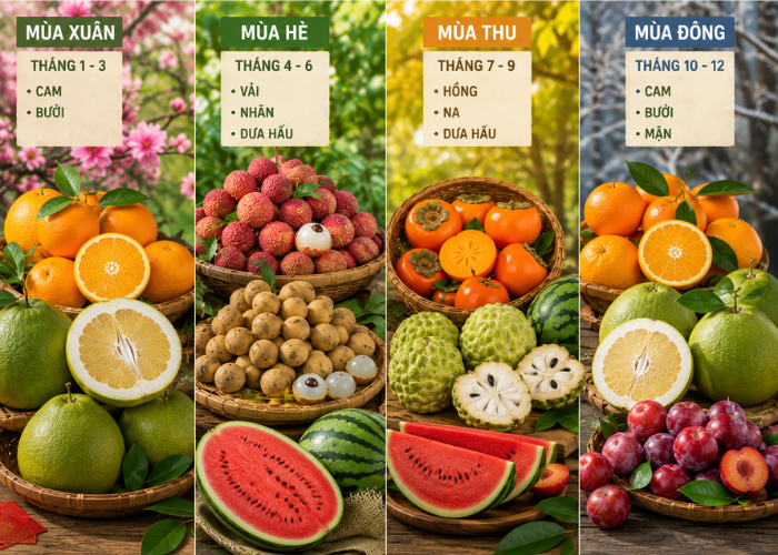 Lịch trái cây vào mùa theo từng mùa trong năm tại Việt Nam