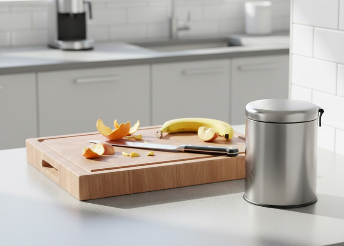Tự gọt hoa quả tại văn phòng phát sinh dao thớt và rác hữu cơ