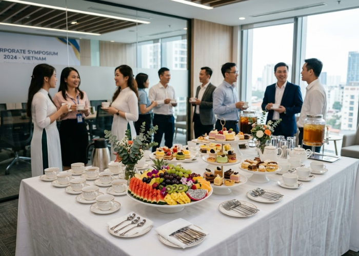 Dịch vụ teabreak trọn g&oacute;i cho hội thảo v&agrave; sự kiện doanh nghiệp