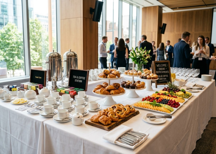 Setup tiệc tr&agrave; teabreak &ndash; C&aacute;ch chuẩn bị b&agrave;n tiệc nhẹ cho hội thảo v&agrave; sự kiện